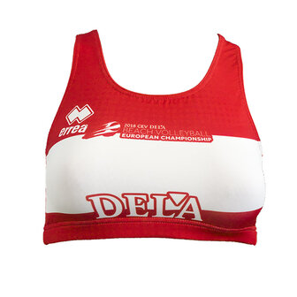 EK Beach Top Dames rood/wit